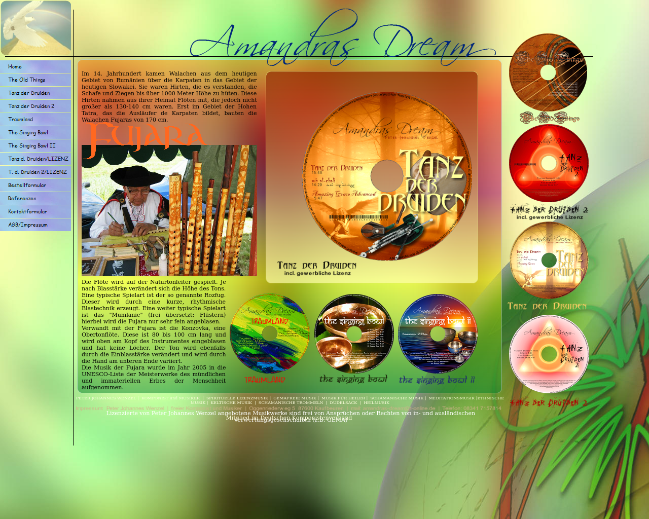 Bild Website amandras-dream.de in 1280x1024