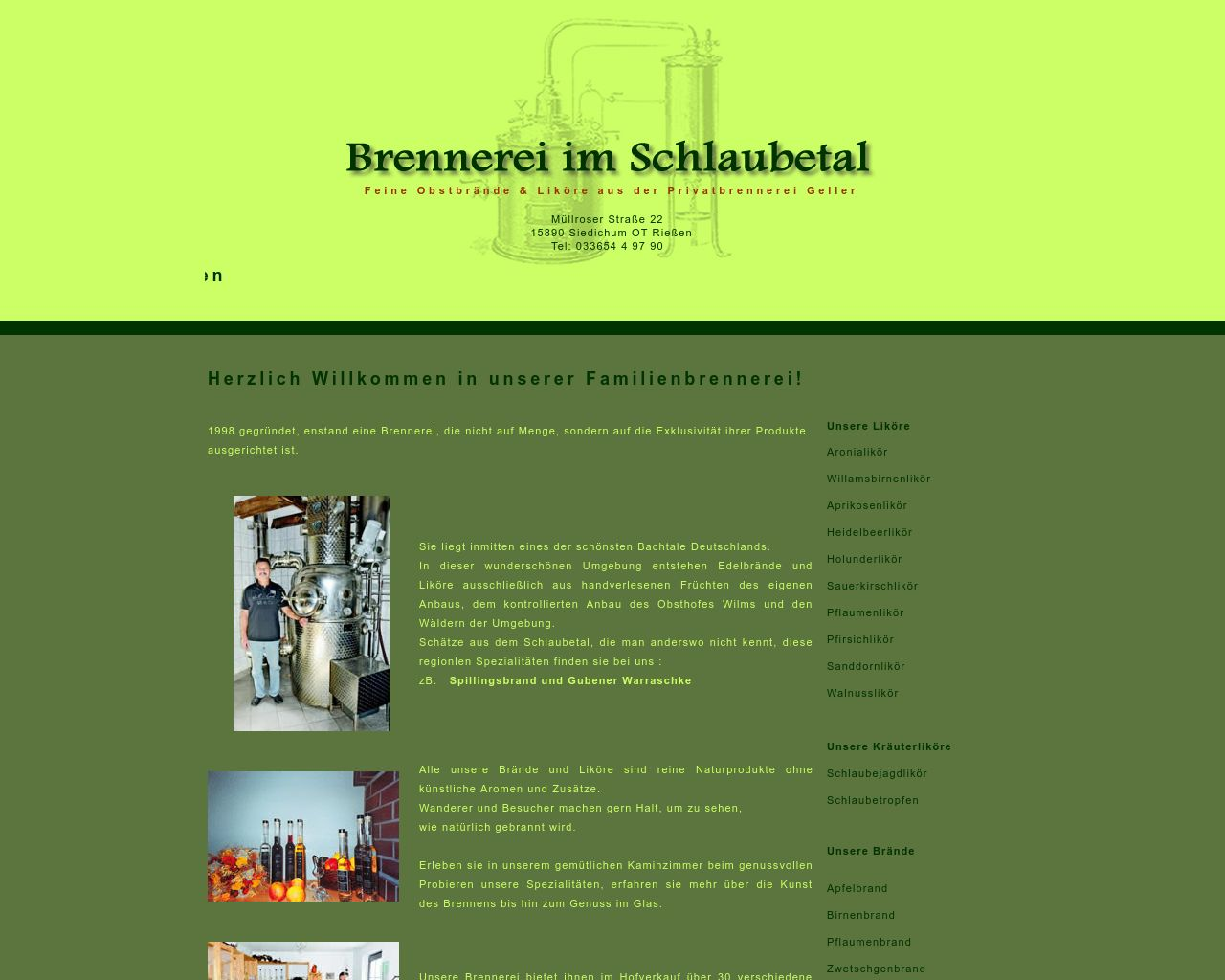 Bild Website brennerei-im-schlaubetal.de in 1280x1024