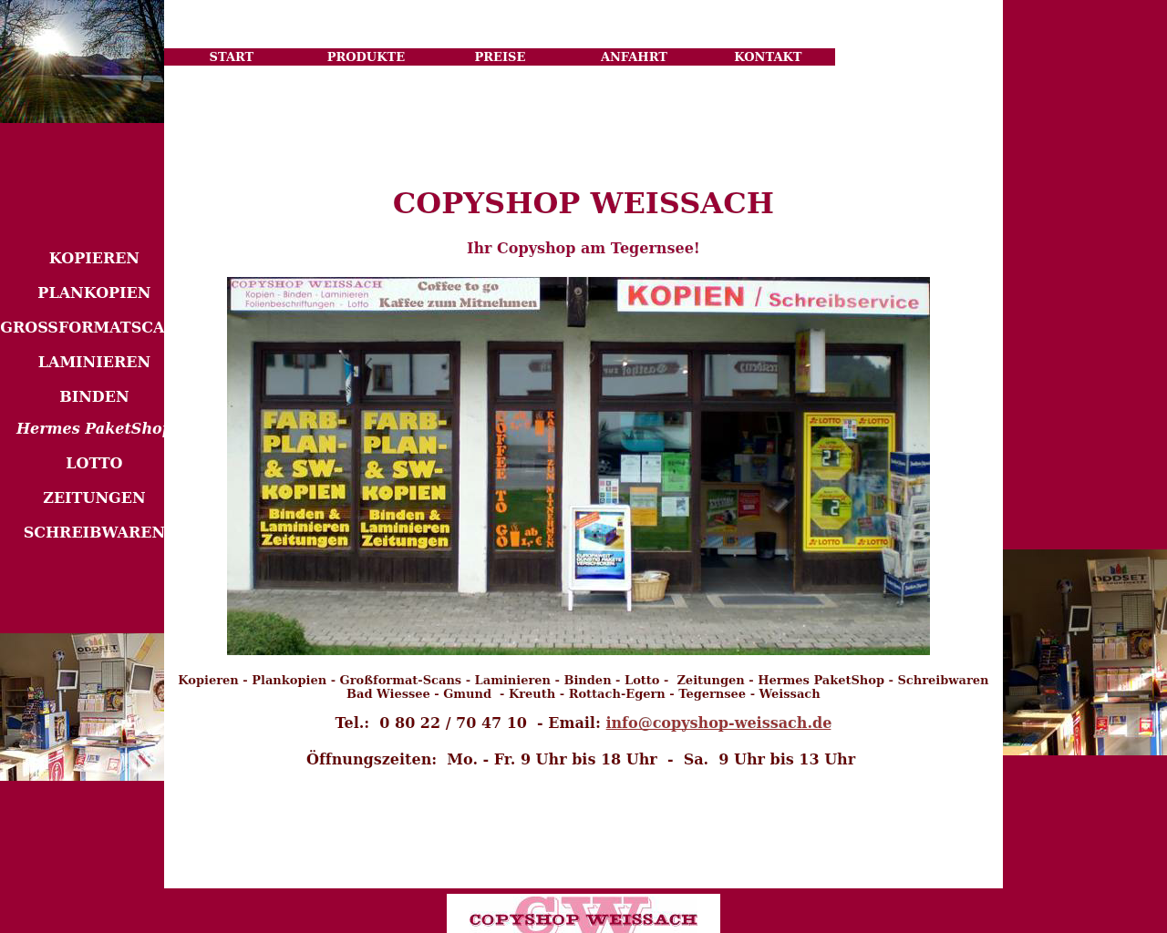 Bild Website copyshop-weissach.de in 1280x1024