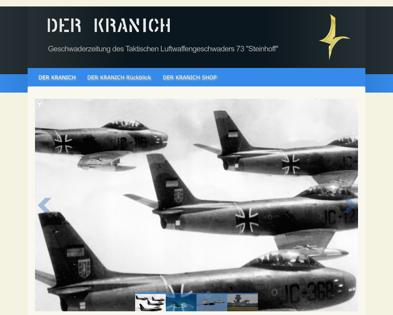 Bild Website derkranich.de in 1280x1024