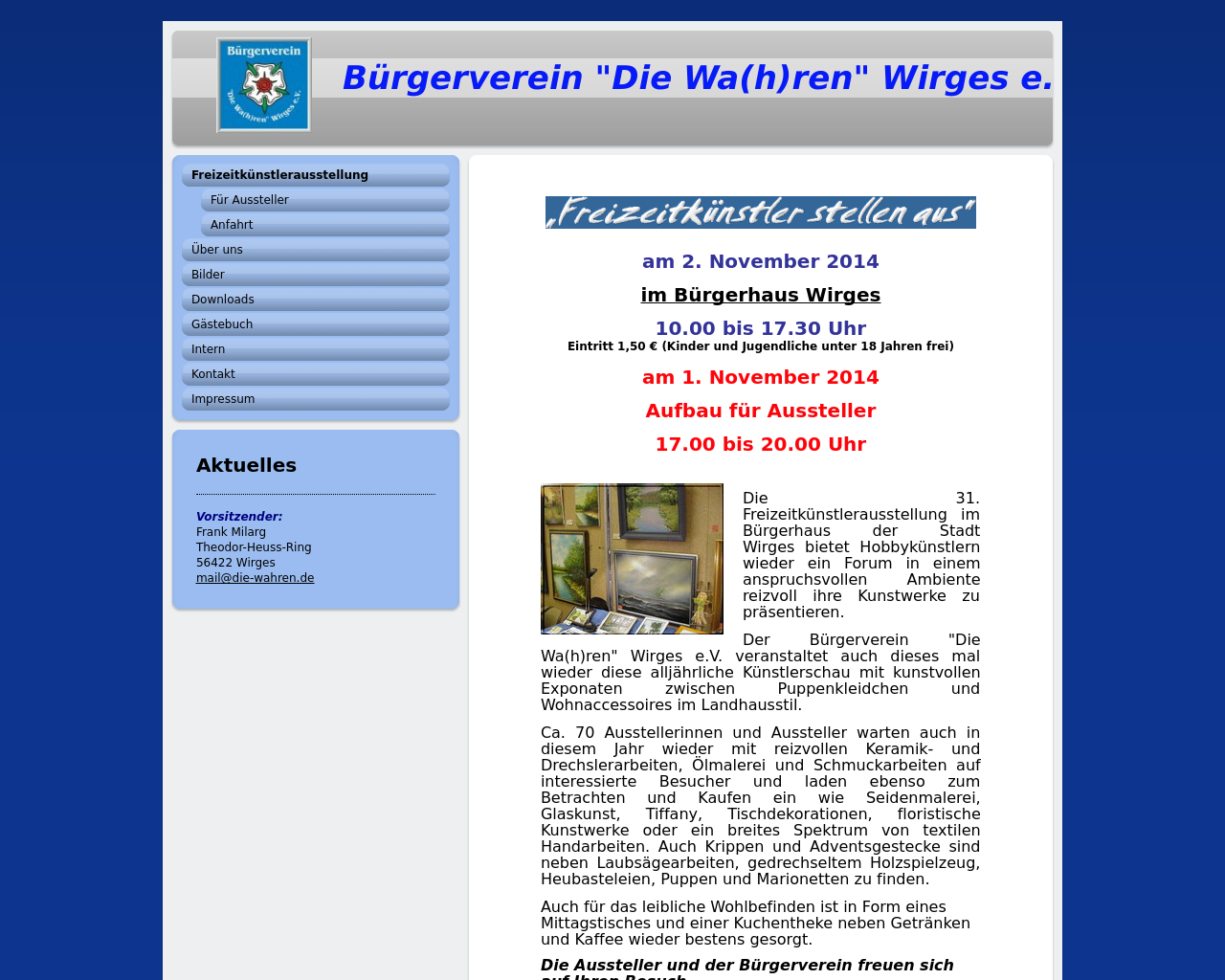 Bild Website die-wahren.de in 1280x1024