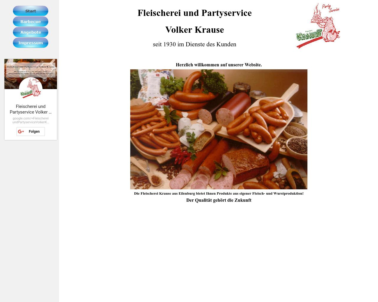 Bild Website fleischerei-krause.de in 1280x1024