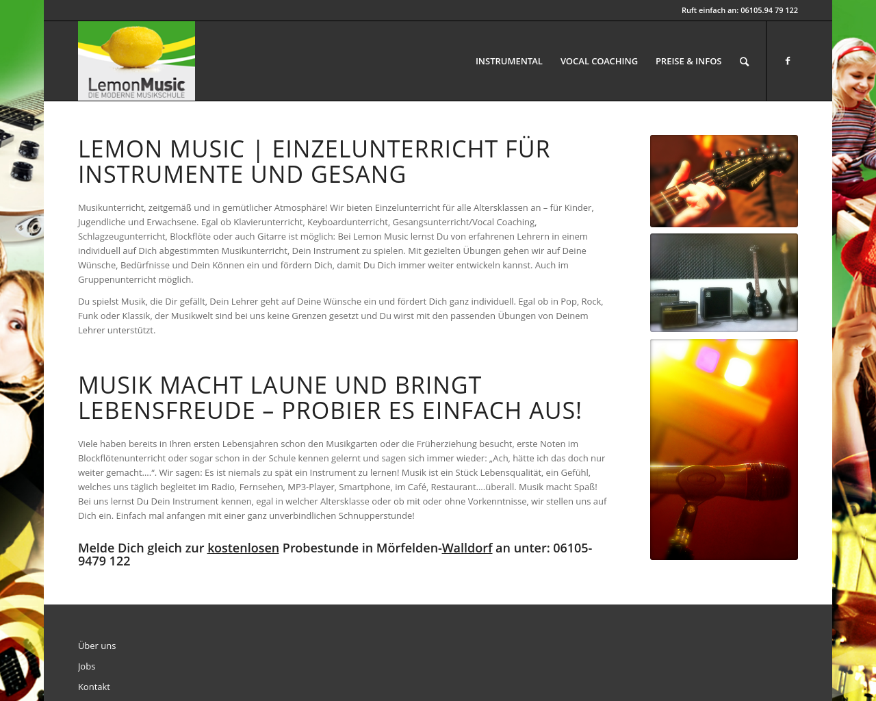Bild Website lemonmusic.de in 1280x1024
