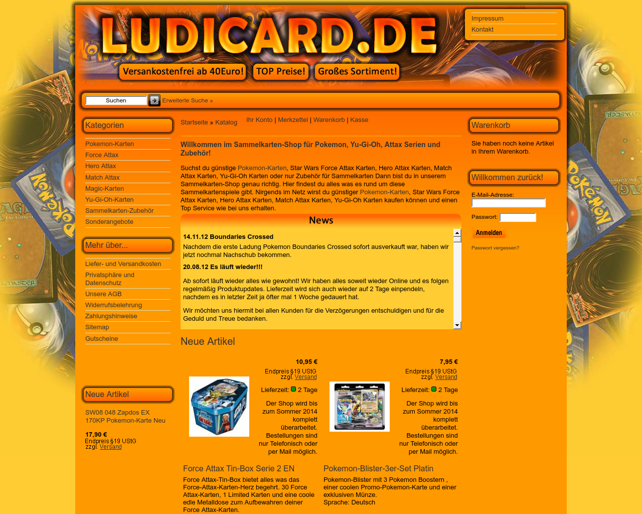 Bild Website ludicard.de in 1280x1024