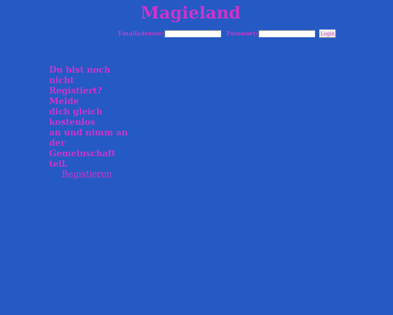 Bild Website magieland-online.de in 1280x1024