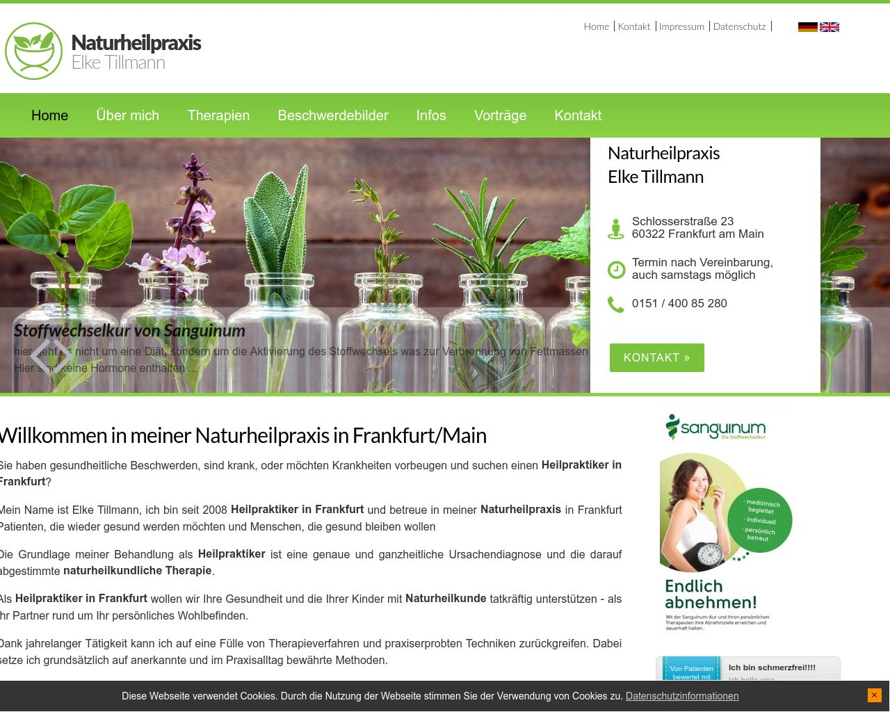 Bild Website naturheilpraxis-tillmann.de in 1280x1024