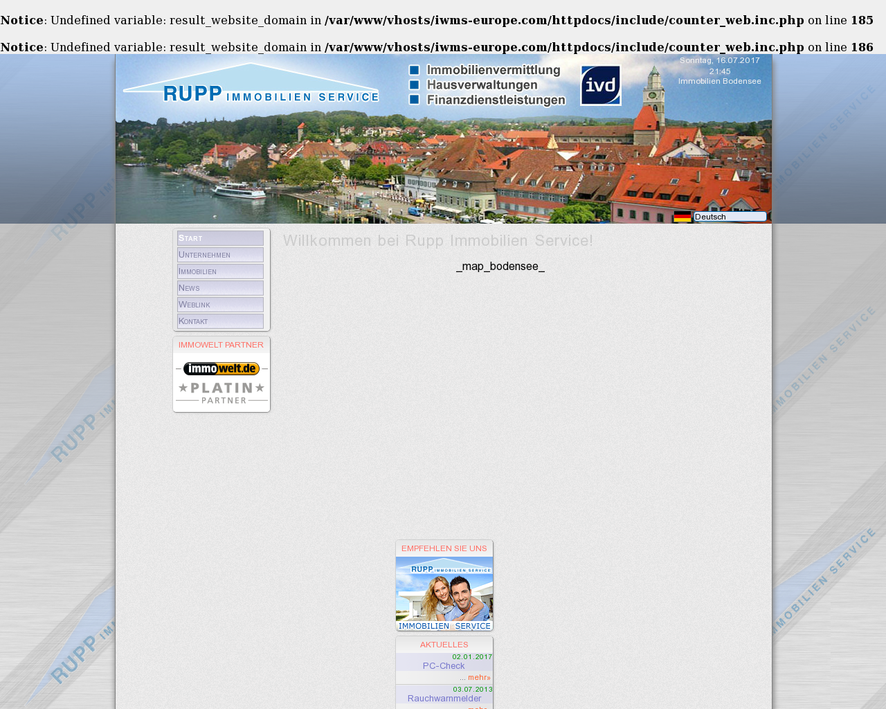 Bild Website rupp-immobilien.de in 1280x1024