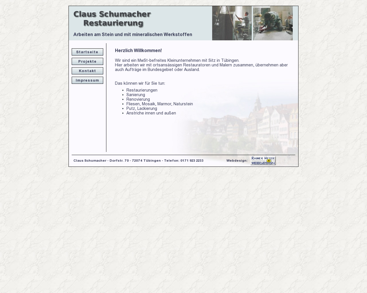 Bild Website schumacherrestaurierung.de in 1280x1024