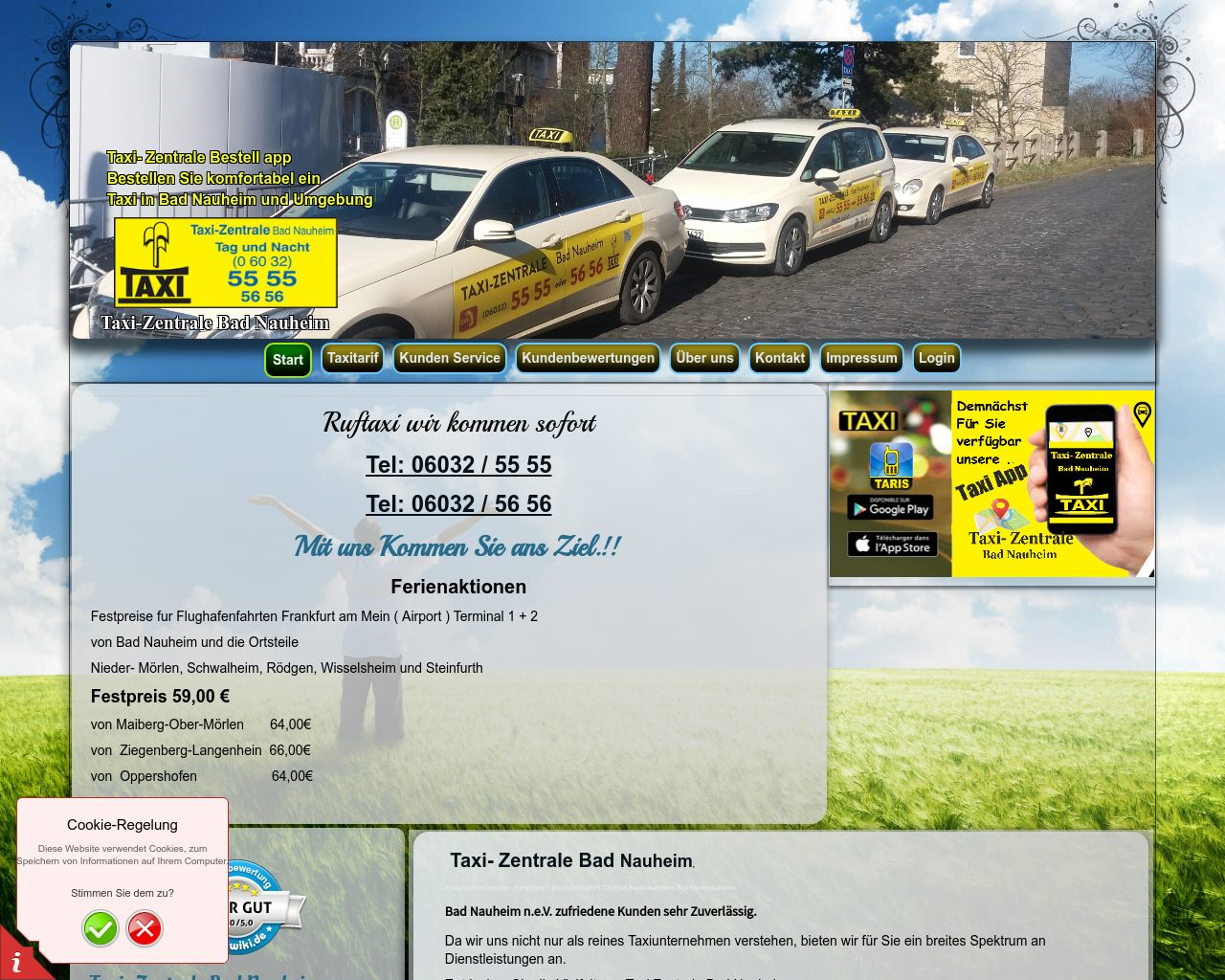 Bild Website taxiruf-badnauheim.de in 1280x1024