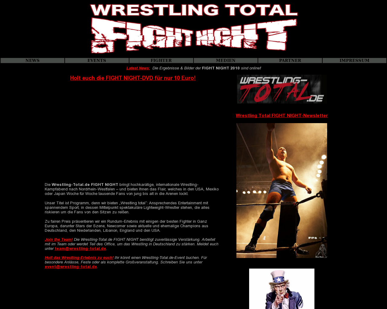 Bild Website wrestling-total.com in 1280x1024
